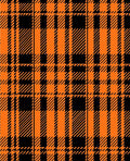 Bold Orange And Black Plaid Design Rug