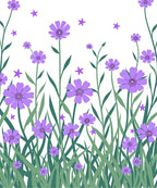 Floral Meadow Patterned Design Rug