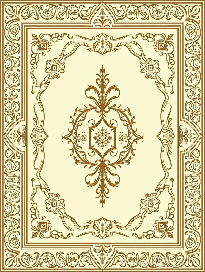 Intricate Floral Border Design Rug