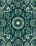 Art Nouveau Floral Swirl Pattern Rug