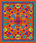 Bright Floral Skull Abstract Pattern Rug