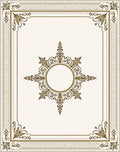 Ornate Gold Cream Floral Medallion Rug