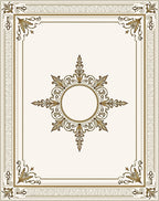 Ornate Gold Cream Floral Medallion Rug