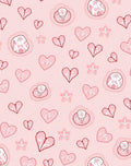 Pink Hearts Star Whimsical Pattern Rug