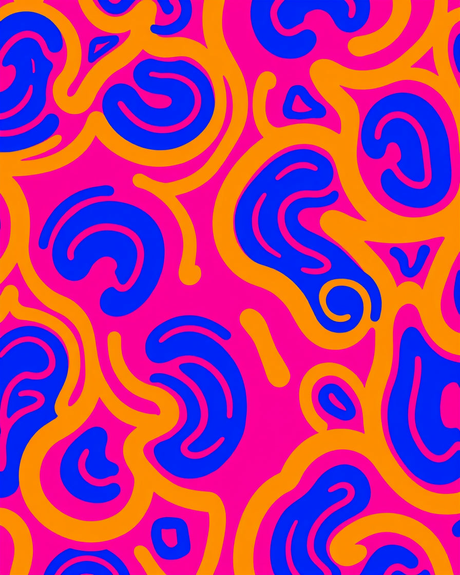 Vibrant Swirls Abstract Pattern Design Rug