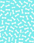 White Bone Pattern On Blue Background Rug