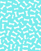 White Bone Pattern On Blue Background Rug