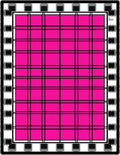 Hot Pink Black Plaid Border Rug
