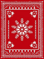 Bold White Snowflake Decorative Pattern Rug