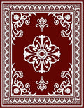 Elegant White Floral Medallion Design Rug