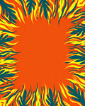 Bold Leaf Flame Pattern Rug