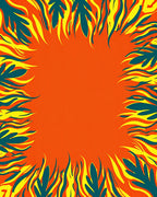 Bold Leaf Flame Pattern Rug
