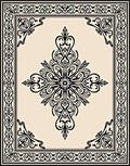 Intricate Floral Outline Pattern Rug