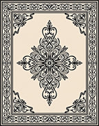 Intricate Floral Outline Pattern Rug