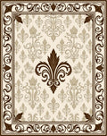 Ornate Fleur-de-lis Motif Pattern Rug