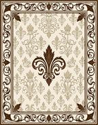 Ornate Fleur-de-lis Motif Pattern Rug