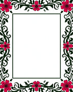 Vibrant Floral Vine Border Rug