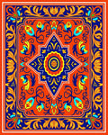 Vibrant Floral Medallion Pattern Design Rug
