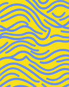Abstract Blue Wavy Lines Rug