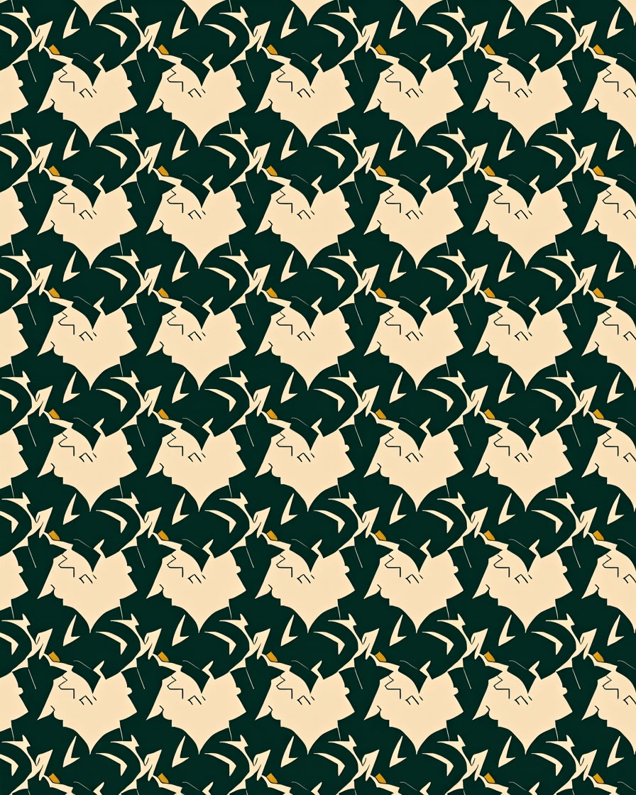 Geometric Abstract Silhouette Pattern Rug