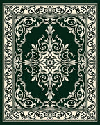 Ornate Vintage Floral Scroll Pattern Rug