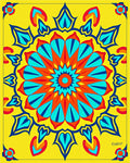 Vibrant Sunburst Mandala Design Rug