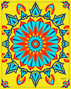 Vibrant Sunburst Mandala Design Rug