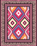 Bold Diamond Pattern With Pink Accents Rug