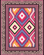 Bold Diamond Pattern With Pink Accents Rug