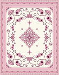 Pink Floral Swirls Borders Rug