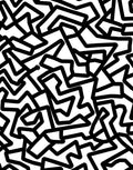 Abstract Black White Geometric Pattern Rug