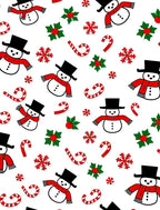 Cute Snowmen Candy Cane Holly Pattern Rug