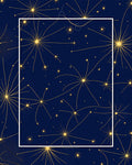 Golden Starburst on Navy Background Rug