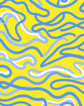 Bold Blue And White Flowing Lines Rug