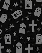 Spooky Ghost Tombstone Pattern Design Rug