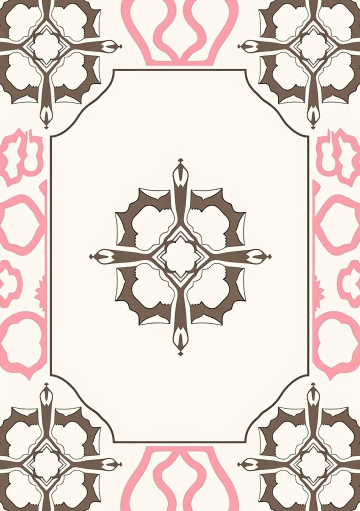 Ornate Floral Scroll Pattern Rug
