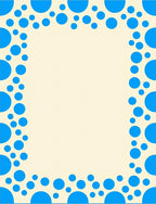 Blue Bubble Pattern Border Rug