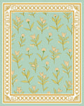 Pastel Floral Pattern Bordered Rug