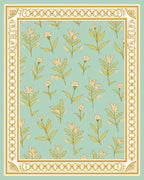 Pastel Floral Pattern Bordered Rug