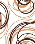 Brown Tan Swish Abstract Design Rug
