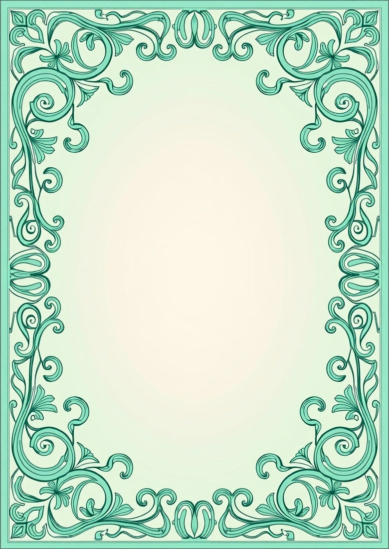 Art Nouveau Floral Scrollwork Design Rug