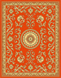 Ornate Floral Scrolling Red Gold Rug