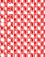Red Vertical Geometric Pattern Rug
