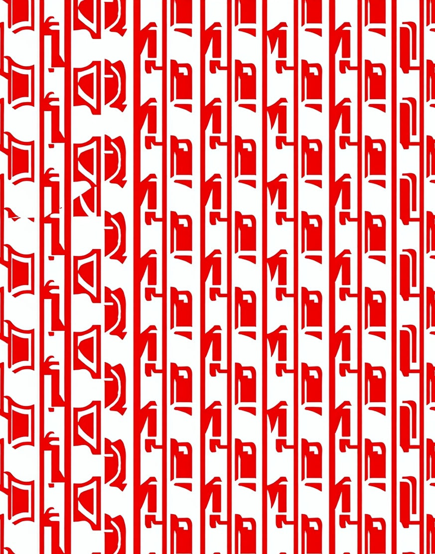 Red Vertical Geometric Pattern Rug