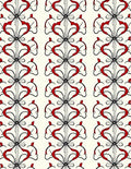 Art Nouveau Red Swirl Floral Pattern Rug