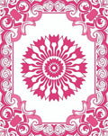 Pink Floral Mandala Border Art Rug
