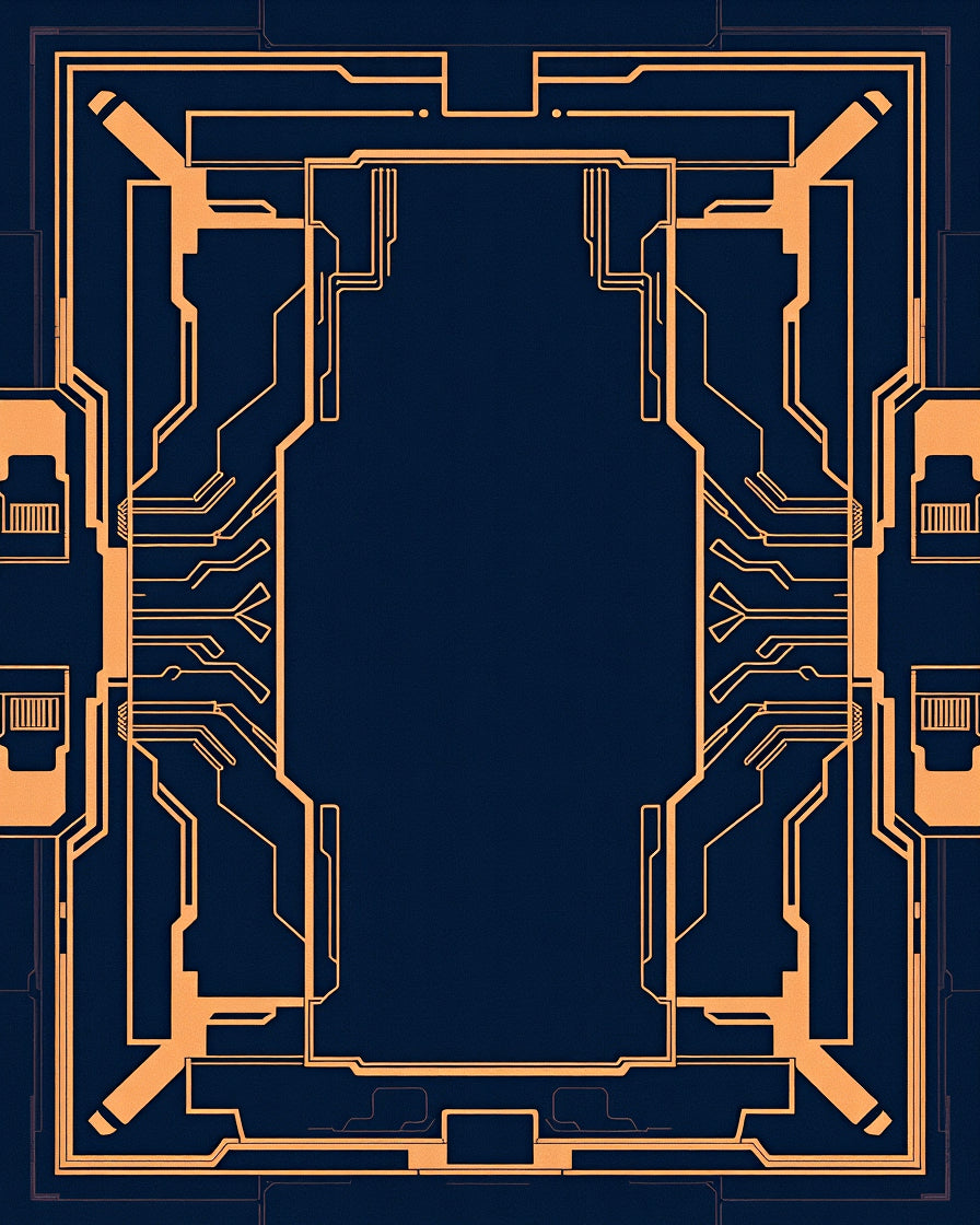 Futuristic Circuit Board Pattern Design Rug