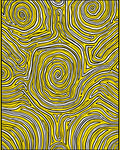 Abstract Yellow White Swirl Pattern Rug