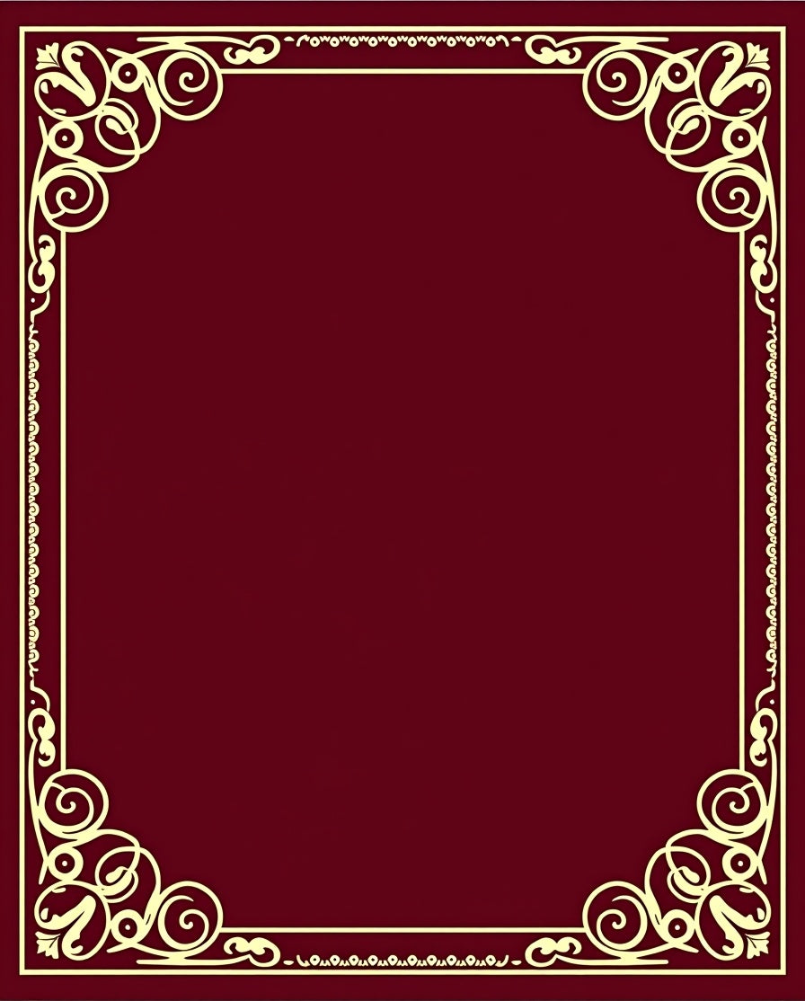 Elegant Burgundy Swirl Border Rug