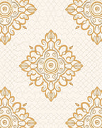 Ornate Floral Motif Cream Rug